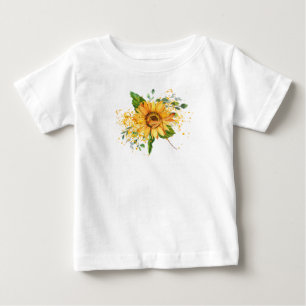 Camiseta Girassol e libélula respingo outono