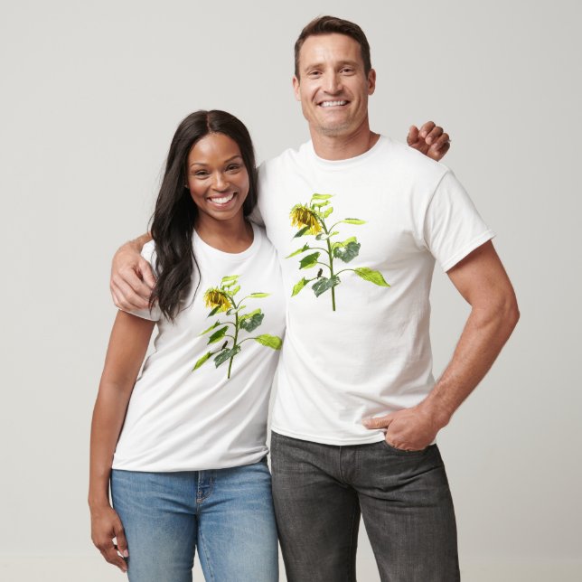Camiseta Girassol e Sparrow (Unissex)