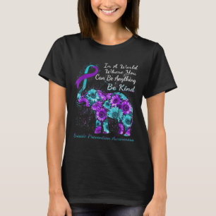 Camiseta Girassol Elefante Conscientização Prevenção do Sui
