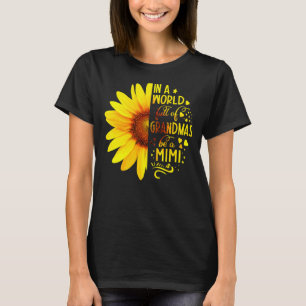 Camiseta Girassol Em Um Cheio Mundial De Avós Seja Mimi Mot
