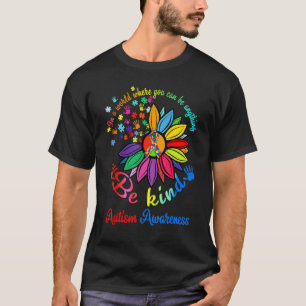 Camiseta Girassol Enigma Seja Gentil Conscientização do Aut