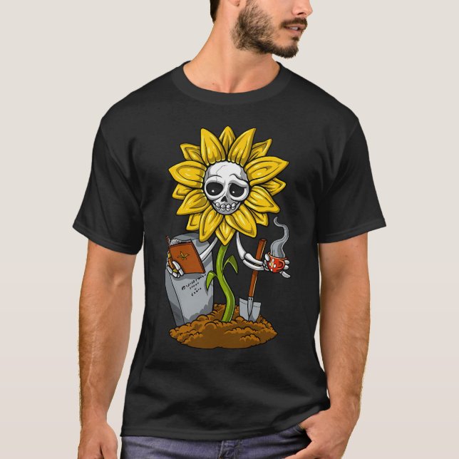 Camiseta Girassol Esqueleto Hippie (Frente)