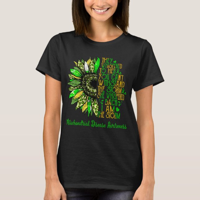 Camiseta Girassol Eu Sou A Tempestade Doença Mitocondrial (Frente)