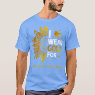 Camiseta Girassol Eu Visto Dourada Fita Spina Bifida Awaren