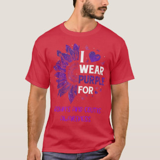 Camiseta Girassol Eu Visto Fita Roxa E Colite