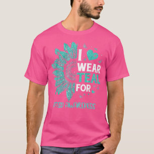 Camiseta Girassol Eu Visto Fita Teal para Sensibilização PT