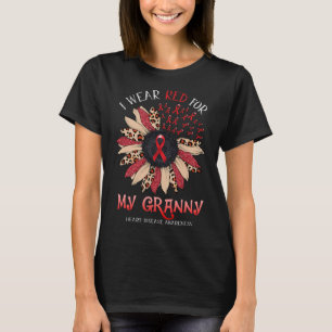 Camiseta Girassol Eu Visto Vovó de Fita Vermelha Doença Car