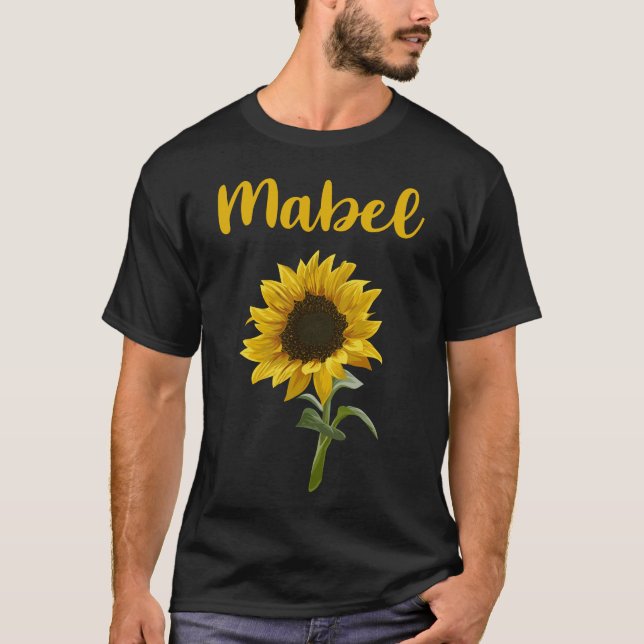 Camiseta Girassol Feliz - Nome Mabel (Frente)