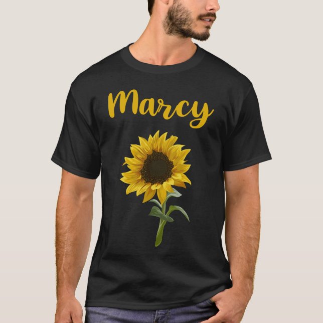 Camiseta Girassol Feliz - Nome Marcy (Frente)