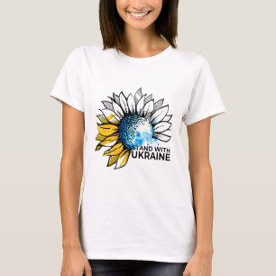 Camiseta Girassol Fica Com a Ucrânia - Roupas Ucrânia Forte