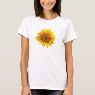 Camiseta Girassol. Flor amarela rustica. Flórida de campo