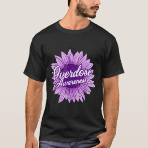 Camiseta Girassol Fofo Fita Roxa Sobreposição de Opióides C