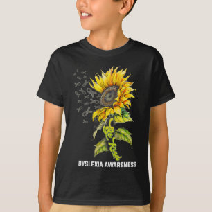 Camiseta Girassol Gentil Conscientização da Dislexia