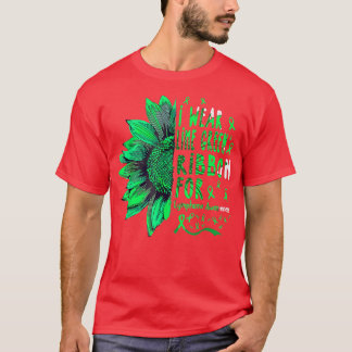 Camiseta Girassol I Visto Verde limão Fita para Linfoma Aw