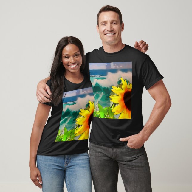 Camiseta Girassol na praia (Unissex)