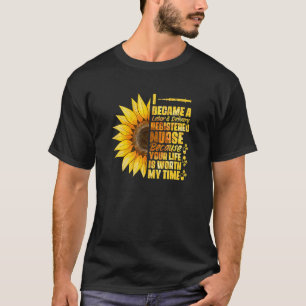 Camiseta Girassol Np Enfermagem Médica Tornou-se Enfermeir
