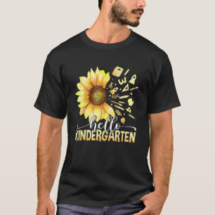Camiseta Girassol Olá Jardim de Infância Feliz Primeiro Dia