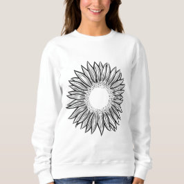 Camiseta Girassol Rústico Floral Desenhado à Mão