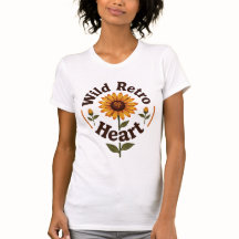 Girassol Selvagem Retro Coração Floral Vintage 70