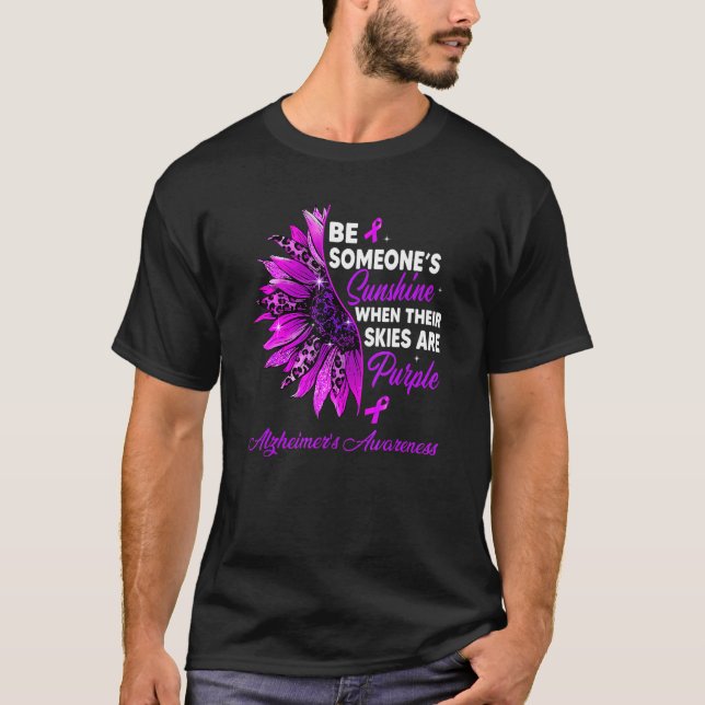 Camiseta Girassol Seus Céus São Alzheimer Roxo (Frente)