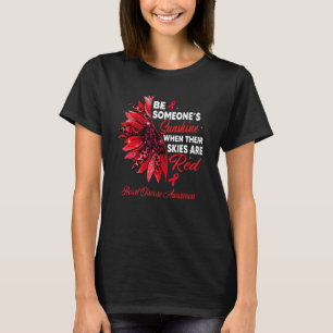 Camiseta Girassol Seus Céus São Doença Do Coração Vermelho 