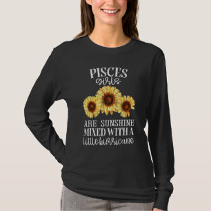 Camiseta Girassol Sunshine Peixes Signo Zodíaco Gráfico Fem