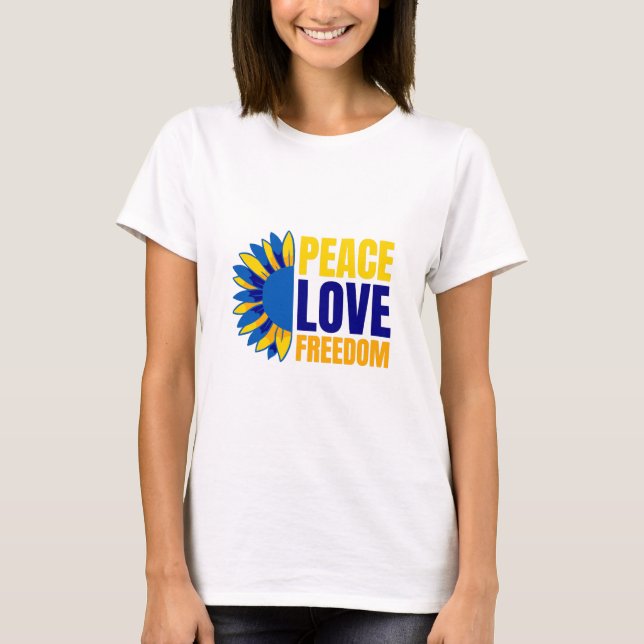 Camiseta Girassol Ucraniano - Apoie a Ucrânia  (Frente)