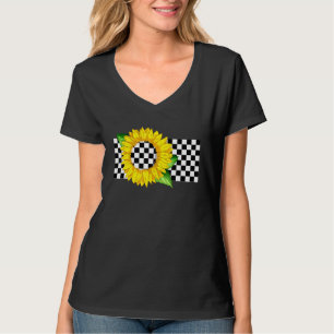 Camiseta Girassol Xadrez Bandeira Horizontal Xadrez Corrida
