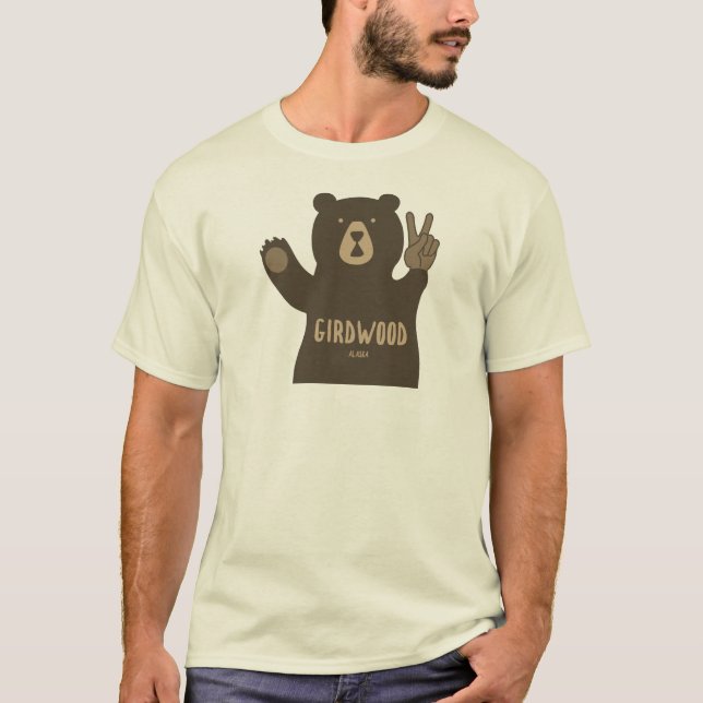 Camiseta Girdwood Alaska Peace Bear (Frente)