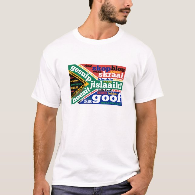Camiseta Gíria sul-africana e coloquialismo (Frente)