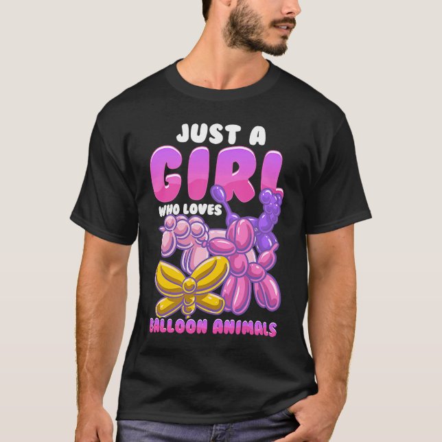 Camiseta Girl Balloon Animals Party Balloonist Balloon Arti (Frente)