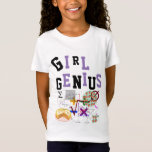 Camiseta GIRL GENIUS Tshirt Science NAME on Back<br><div class="desc">Criei uma série de camisetas para as meninas criarem algum equilíbrio, já que não estão todas destinadas a serem princesas e bailarinas! Camisetas de energia feminina personalizados - Dê poder à sua filha, neta, filha poderosa, sobrinha com essas poderosas camisetas de chefe. Adicione o nome dela às costas para personalizar....</div>
