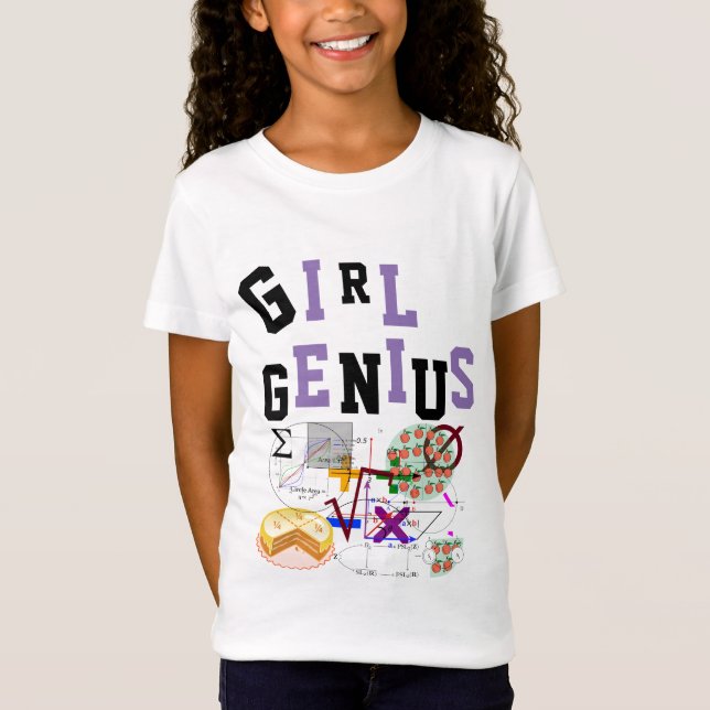 Camiseta GIRL GENIUS Tshirt Science NAME on Back (Frente)