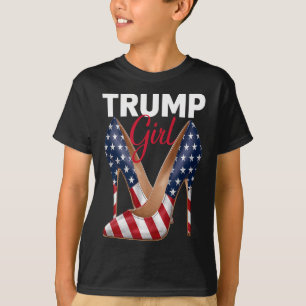 Camiseta Girl High Heel Stilettos American Flag Trump 2024