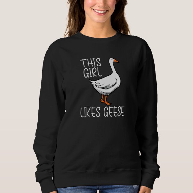 Camiseta Girl Likes Geese Cute Wildlife Animal Goose Premiu (Frente)