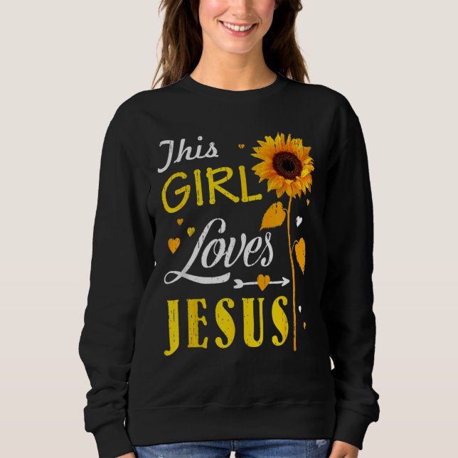 Camiseta Girl Loves Jesus Cute Christian Women Faith Cute R (Frente)