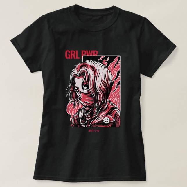 Camiseta GIRL POWER | Menina de anime fofa (Frente do Design)
