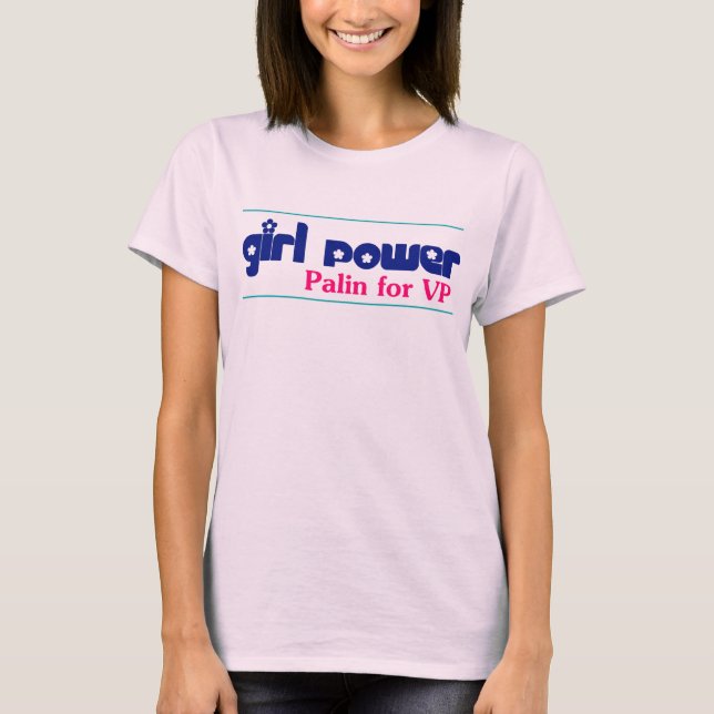 Camiseta Girl Power - Sarah Palin para VP (Frente)