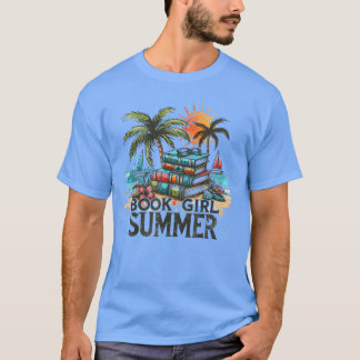 Camiseta Girl Reading Book Summer Funny Beach Vacation For 