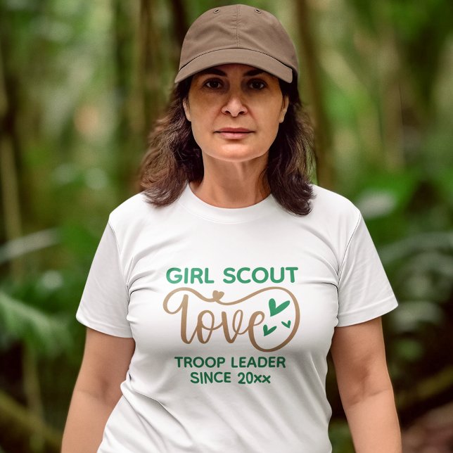 Camiseta Girl Scout Love Troop Leader Custom (Criador carregado)