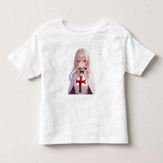 Camiseta Girl Templar Knight Crusader Toddler Tee Shirt (Frente)