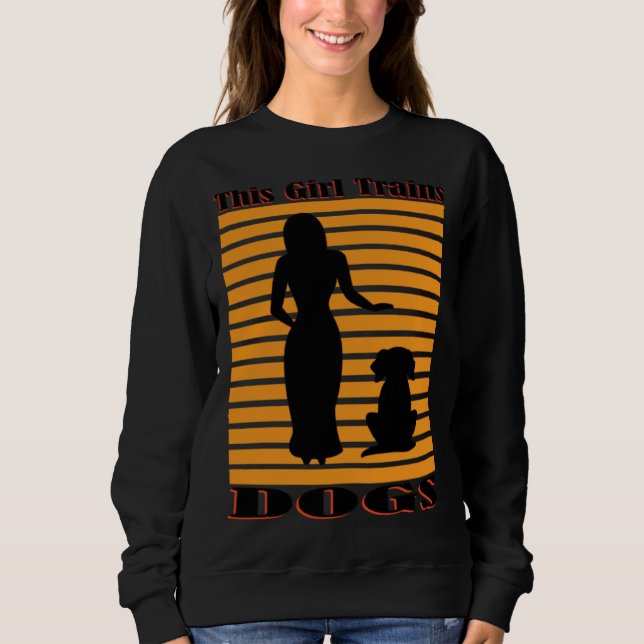 Camiseta Girl Trains Dogs Cute Puppy Ironic Dog Teacher Sch (Frente)