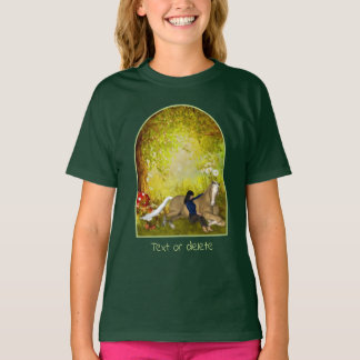 Camiseta Girl With Horse Flowers Fantasy Art Personalized