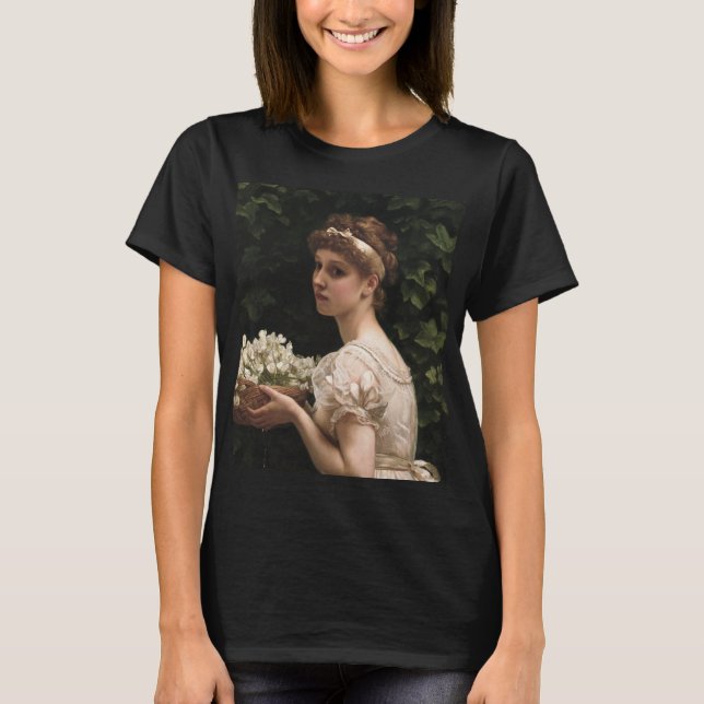 Camiseta Girl With Pea Blossoms (por Edward Poynter) (Frente)