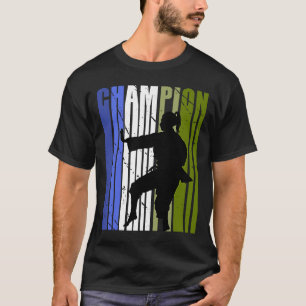 Camiseta Girls Blue Green Karate Birthday Retro Vintage Dis
