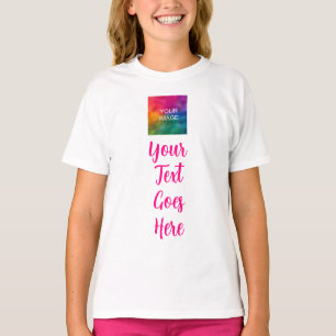 Camiseta Girls Cor-de-rosa e branco - Texto do Script de Im