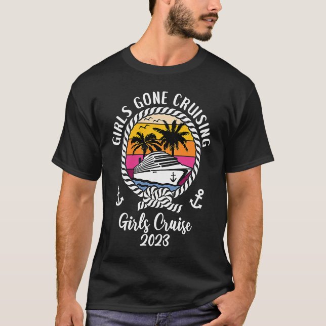Camiseta Girls Cruise Squad Girls Trip 2023 Girls Gone Crui (Frente)