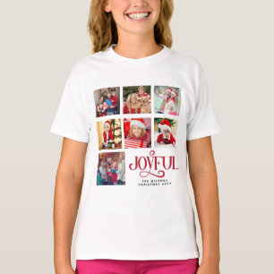 Camiseta Girls Custom Photo Collage Family Name Natal