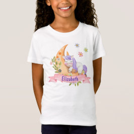 Camiseta Girls Cute Unicorn Flores Personalizadas Kids