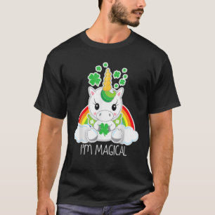 Camiseta Girls Cute Unicorn Im Magnífico Dia de São Patríci